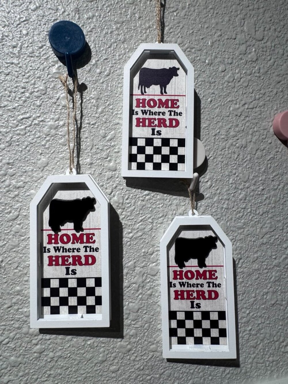 Home Is Where the Herd Is Cow Hanging Decor - Set of 3